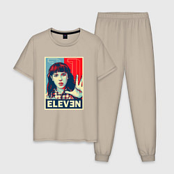 Пижама хлопковая мужская Stranger Things Eleven, цвет: миндальный