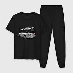 Пижама хлопковая мужская Honda S2000 Хонда 2000, цвет: черный