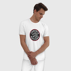 Пижама хлопковая мужская Торонто Рэпторс NBA, цвет: белый — фото 2