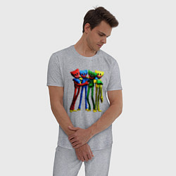 Пижама хлопковая мужская GAME POPPY PLAYTIME Mini Huggies, цвет: меланж — фото 2