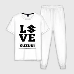 Пижама хлопковая мужская Suzuki Love Classic, цвет: белый