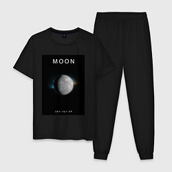 Пижама хлопковая мужская Moon Луна Space collections, цвет: черный