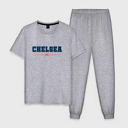 Пижама хлопковая мужская Chelsea FC Classic, цвет: меланж