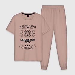 Пижама хлопковая мужская Leicester City: Football Club Number 1 Legendary, цвет: пыльно-розовый