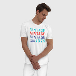 Пижама хлопковая мужская Винтаж 1978, цвет: белый — фото 2