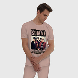 Пижама хлопковая мужская SUM 41 PIECES, цвет: пыльно-розовый — фото 2