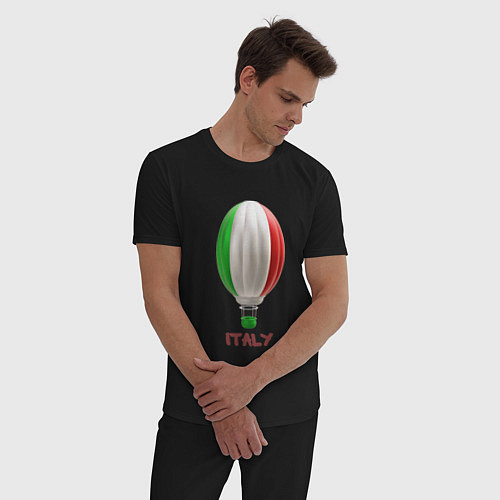 Мужская пижама 3d aerostat Italy flag / Черный – фото 3