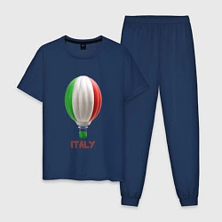 Пижама хлопковая мужская 3d aerostat Italy flag, цвет: тёмно-синий