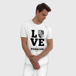 Пижама хлопковая мужская Porsche Love Classic, цвет: белый — фото 2