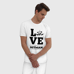 Пижама хлопковая мужская Hitman Love Classic, цвет: белый — фото 2