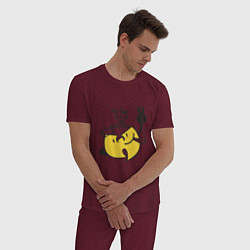 Пижама хлопковая мужская Wu-Tang Is For The Children, цвет: меланж-бордовый — фото 2