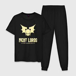 Пижама хлопковая мужская Повелители ночи лого винтаж, цвет: черный