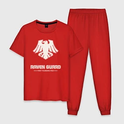 Пижама хлопковая мужская Гвардия ворона лого винтаж, цвет: красный