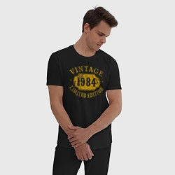 Пижама хлопковая мужская Винтаж 1984 лимитированная серия, цвет: черный — фото 2