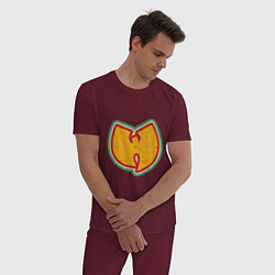 Пижама хлопковая мужская Wu-Tang Colors, цвет: меланж-бордовый — фото 2