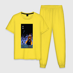Пижама хлопковая мужская Бенимару, цвет: желтый