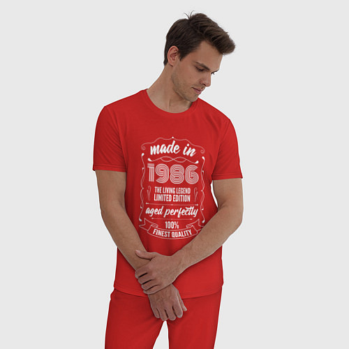 Мужская пижама Made in 1986 retro old school / Красный – фото 3