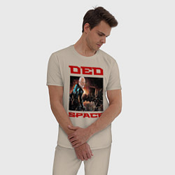 Пижама хлопковая мужская DED SPACE, цвет: миндальный — фото 2
