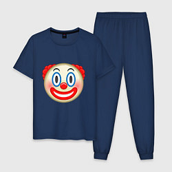 Пижама хлопковая мужская Эмодзи Клоун, цвет: тёмно-синий