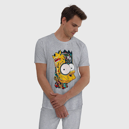 Мужская пижама Cyber-Bart - Simpsons family / Меланж – фото 3