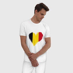 Пижама хлопковая мужская Сердце - Бельгия, цвет: белый — фото 2