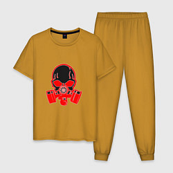 Пижама хлопковая мужская Skull Gas, цвет: горчичный