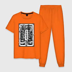 Пижама хлопковая мужская Цусима арт, цвет: оранжевый