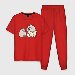 Пижама хлопковая мужская Малыш иноске, цвет: красный