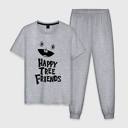 Мужская пижама Happy Three Friends - LOGO / Меланж – фото 1