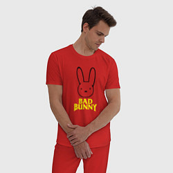 Пижама хлопковая мужская Happy Three Friends - ЗАЙКА, цвет: красный — фото 2