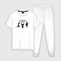 Пижама хлопковая мужская Hollow knight - logo, цвет: белый