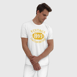 Пижама хлопковая мужская Винтаж 1995 ограниченный выпуск, цвет: белый — фото 2
