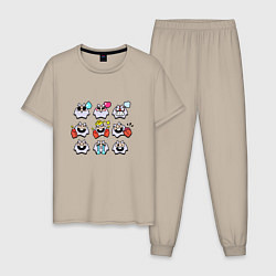 Пижама хлопковая мужская Значки на Динамайк Пины Бравл Старс Dynamike, цвет: миндальный