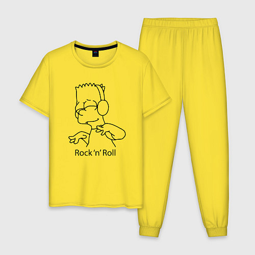 Мужская пижама Bart Simpson - Rock n Roll / Желтый – фото 1