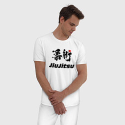 Пижама хлопковая мужская Jiujitsu Джиу-джитсу, цвет: белый — фото 2