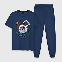 Пижама хлопковая мужская Пудж арт, цвет: тёмно-синий