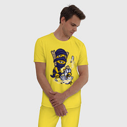 Пижама хлопковая мужская Shadow shaman, цвет: желтый — фото 2