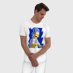 Пижама хлопковая мужская Крутой Барт Симпсон - Dude, цвет: белый — фото 2