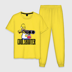 Пижама хлопковая мужская Гомер Симпсон - крутой стрелок, цвет: желтый