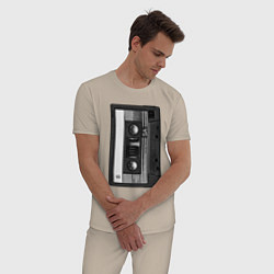 Пижама хлопковая мужская Аудио кассета, цвет: миндальный — фото 2