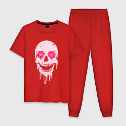 Пижама хлопковая мужская Jolly skull, цвет: красный
