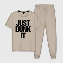 Пижама хлопковая мужская Just Dunk It, цвет: миндальный