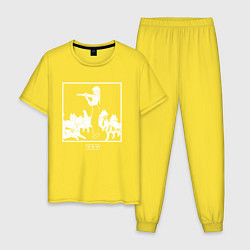 Пижама хлопковая мужская Makima and dogs - Chainsaw man, цвет: желтый