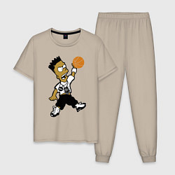 Пижама хлопковая мужская Bart Jordan Simpson, цвет: миндальный