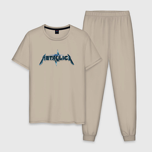 Мужская пижама Metallica коллаж логотипов / Миндальный – фото 1