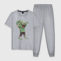 Пижама хлопковая мужская Водяной зомби, цвет: меланж