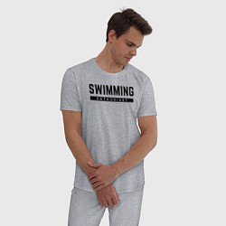 Пижама хлопковая мужская Любитель плавания, цвет: меланж — фото 2