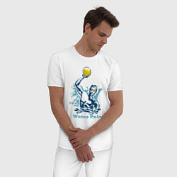 Пижама хлопковая мужская Водное поло бросок, цвет: белый — фото 2