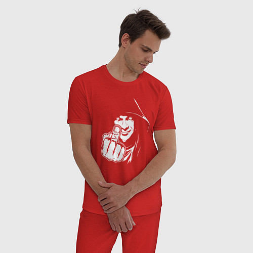 Мужская пижама Человек с факом / Красный – фото 3