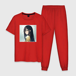 Пижама хлопковая мужская Мико Ёцуя art, цвет: красный
